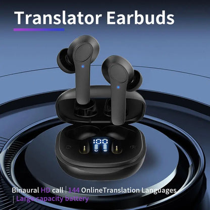 Smart Translation Earbuds: Real-Time Voice Translator with 144 Languages, Online/Offline Support, Four Translation Modes, and 98% Accuracy